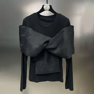 Новая стильная Свободная рубашка OUDINA, топ с воротником-стойкой, блузка с длинным рукавом и блузки, рубашка для женщин