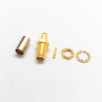 Conector RF SMA Hembra Chapado en Oro para Cable Coaxial RG58 de 50 Ohmios