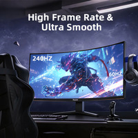 Monitor Gaming Curvo de 49 Pulgadas, 240Hz, 5K, IPS/VA, Ultra Ancho, Tiempo de Respuesta de 1ms, Soporte Ajustable, Pantalla para PC de Escritorio, Cuidado de la Vista