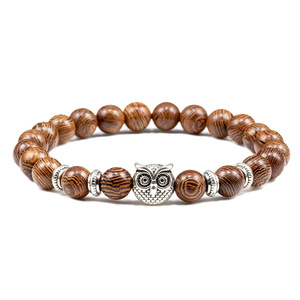 Pulsera de búho con cuentas de turquesa volcánica, pulsera de regalo creativa para hombres y mujeres - Product Image 6
