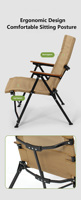 Chaise de camping d'extérieur légère et pliable en hêtre avec accoudoirs, portable, modèle Sea Dog