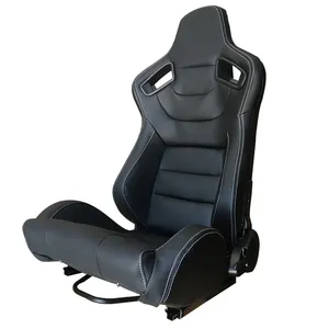 tiypeor Adjustable double track est price universal tiltable Black PVC carbon look leather bucket racing seat