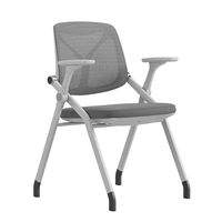 Chaise pliante portable en plastique gris pour la formation en bureau ou les achats en gros de mobilier de bureau