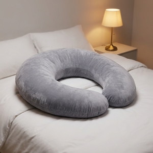 Oreiller <span class=keywords><strong>d</strong></span>'<span class=keywords><strong>allaitement</strong></span> ergonomique à soutien complet, housse amovible et lavable, soutien du <span class=keywords><strong>dos</strong></span>, des jambes, des hanches et de l'abdomen, oreiller de maternité - Product Image 2