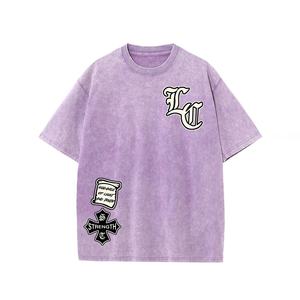 Camisetas de Punto para Hombre, Retro, Estampadas, Lavadas al Ácido, 100% Algodón, Estilo Urbano, Hip Hop, Manga Corta, Corte Holgado, Antiarrugas, Secado Rápido - Product Image 4