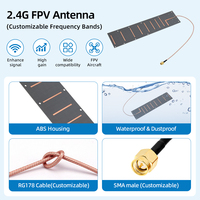 Antena PCB FPV de 2.4GHz de Fácil Instalación para Comunicación de Drones, Conector SMA Macho, Señal de Largo Alcance, OEM