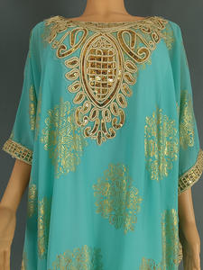 Vestido de Moda Tallas Grandes, Estampado en Caliente, Chifón, Túnica Musulmana para Mujer, Estilo Dubai, Medio Oriente - Product Image 5