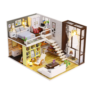 IIECREATE Maisons miniatures en bois éducatives, cadeaux, jouets floraux, maisons de poupées DIY - Product Image 1