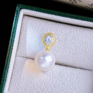 จี้เงินแท้ S925 พร้อมลูกปัดกลมขนาด 10-13 มม. อุปกรณ์ทำสร้อยคอแฟชั่น DIY ฐานเปล่า 31127 - Product Image 2