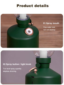 Xách Tay Cổ Dầu Hỏa Đèn Trang Trí Máy Tạo Độ Ẩm Không Khí 280Ml Với 1200MAh USB Có Thể Sạc Lại <span class=keywords><strong>LED</strong></span> Ánh Sáng Ban Đêm Bàn Đèn Hộ Gia Đình - Product Image 6