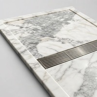 Receveur de douche en pierre frittée, style marbre moderne, antidérapant, durable, pour salle de bain, hôtel, appartement