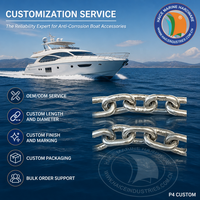 Chaîne d'ancre à maillons courts en acier inoxydable 316, norme marine DIN766, diamètre 3 mm, accessoires pour kayak, bateau pneumatique, yacht, bateau