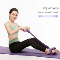 Équipement de Gym Multifonctionnel à 4 Tubes, Bande de Résistance à Pédale pour Yoga et Abdominaux, Corde de Tension pour Pied