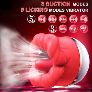 Vibrador con Lengua Grande para Lamer Pezones y Clítoris, Juguetes Estimulantes Hechos de Silicona, Varias Frecuencias de Vibración - Product Image 3