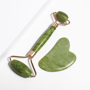 Piedra de masaje facial, rodillo de <span class=keywords><strong>Jade</strong></span> Gua Sha Nefrit, verde y negro, venta al por mayor - Product Image 1