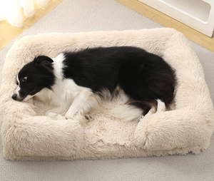 Köpek Kulübesi Peluş Kare Evcil Hayvan Evi Köpek Yatağı Kışlık Minder Düz Desenli Yıkanabilir Çıkarılabilir Düğme Kapamalı Çevre Dostu Küçük Irklar - Product Image 1