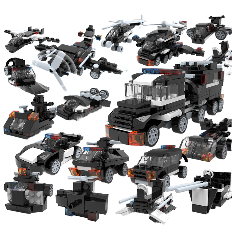 building blocks set model bricks police action