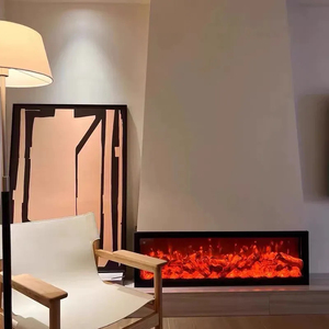 Insert de cheminée électrique 1000 mm en métal au design contemporain avec télécommande pour le chauffage intérieur du salon - Product Image 2
