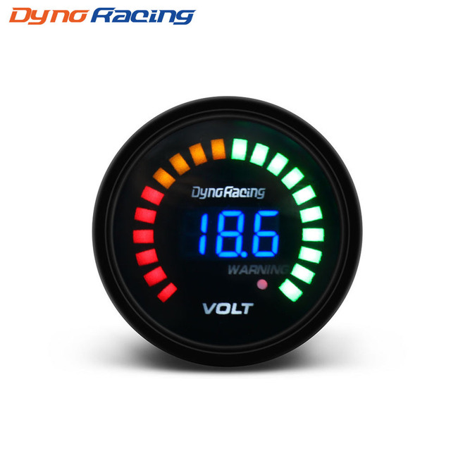 12V Universal Car Voltmeter Racing-Specific Gauge LED Scale Green Digital LCD Display Measures Resistance Temperature AC Power