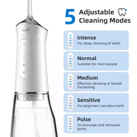Irrigateur oral de poche à jet d'eau Gum-friend, hydropulseur à batterie rechargeable durable de 2000mAh avec débit de jet d'eau mince