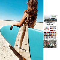 Sac de planche de surf imprimé avec LOGO personnalisé sac de surf avec poche sac de plage en toile de coton écologique pour l'extérieur vente en gros