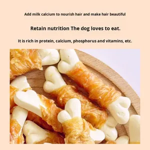 Friandises pour chiens : Biscuits à la viande de poulet et de canard, enrichis en calcium, pour le nettoyage des dents, sans additifs, pour chiens de type Teddy - Product Image 2
