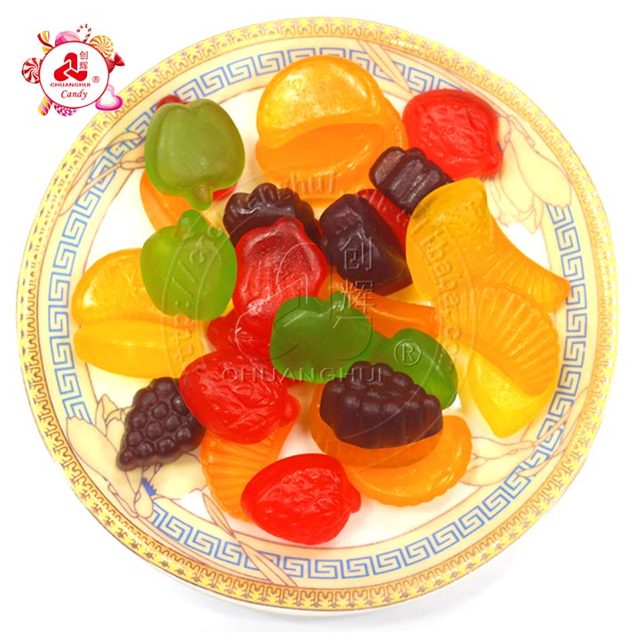 High Quality Loose Packing Fruits Shape Rubber / Gummy Candy