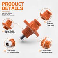 Connecteur de câble terminal étanche IP67 CHENF 200/250A mâle/femelle pour systèmes d'alimentation, stockage d'énergie, orange/noir