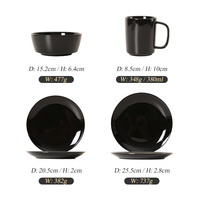 Services de table de style moderne pour restaurant, en porcelaine fine avec incrustations dorées