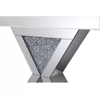 Table Console Effet Diamant Concassé Scintillant, Meuble Miroir de Salon Moderne Avec Miroir