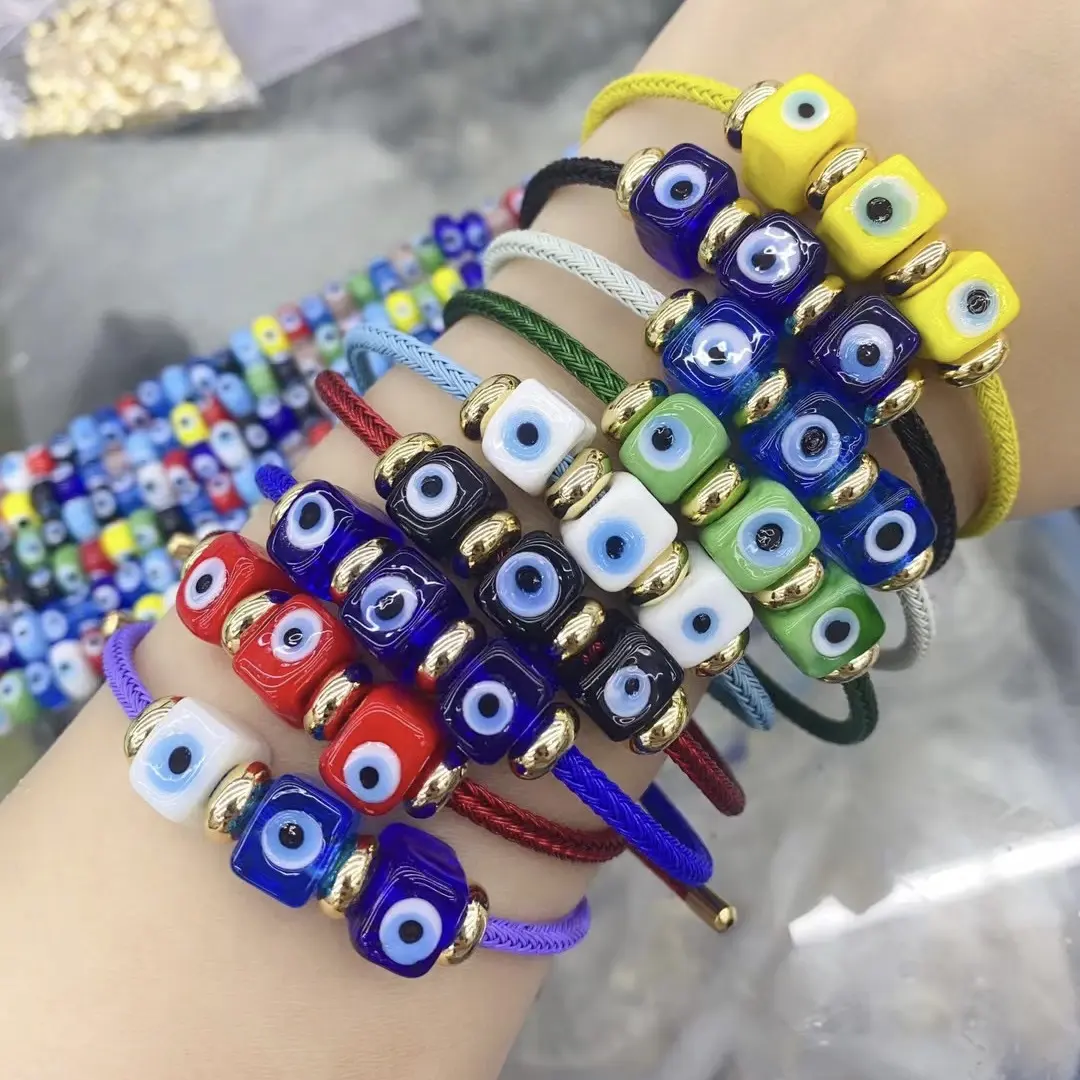 LS-L2975 Hot Selling Crystal Eye Armband Multi Color String Armbanden Mannen Dragen Oog Kralen Armband