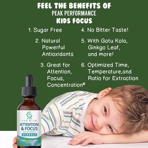 Kids Focus Drops Supplément liquide pour déficit d'attention pour la concentration Attention Personnalisation de la mémoire cérébrale - Product Image 3