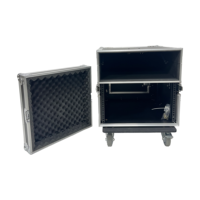 Flight case OEM/ODM 6U+4U de haute qualité pour amplificateur d'affichage karaoké, avec couvercle rabattable, vérins hydrauliques, roulettes pivotantes à 4 roues, IP67
