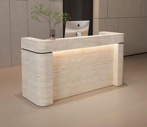 Mostrador <span class=keywords><strong>de</strong></span> Recepción Moderno y Sencillo con Acabado <span class=keywords><strong>de</strong></span> Grano <span class=keywords><strong>de</strong></span> Piedra, Personalizable, para Conserjería y Cajero - Product Image 3