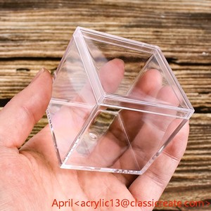 Clear Acrylic Plastic Square <strong>Cube</strong> with Lid 2.5*2.5*2.5 Inch (6.5cm) Small Clear Plastic <strong>Storage</strong> Boxes Acrylic <strong>Cubes</strong> for <strong>Storage</strong> - Product Image 3