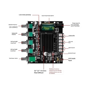 Placa amplificadora digital <span class=keywords><strong>Bluetooth</strong></span> de 2,1 canales exclusiva transfronteriza con Subwoofer potente de alta y baja frecuencia - Product Image 5