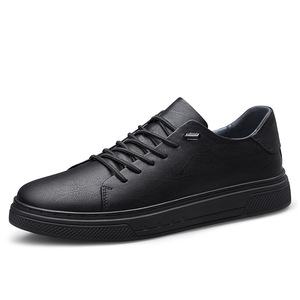 Zapatos de cuero de doble capa para hombre, nuevos, transfronterizos, de estilo británico, de corte bajo, con suela de goma transpirable, a la moda, juveniles y sencillos. - Product Image 1