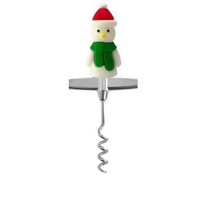 Christmas Snowman <b>Wine</b> Opener Zinc Alloy Bottle <b>Stopper</b> With Opener For Holiday Party Decorations - Product Image 2