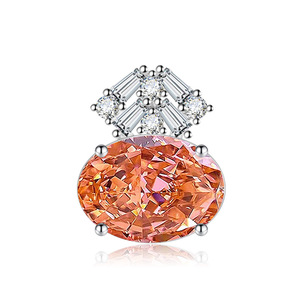 Ensemble de bagues géométriques en cuivre faites à la main pour femmes, bijoux en pierre de carbone haute qualité rouge orangé 10*14mm, zircone cubique ovale - Product Image 6
