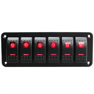 Aluminum Waterproof Universal Combination Control Panel 6 Gang Switch Panel Dual USB 5V 3.1A Charger Socket
