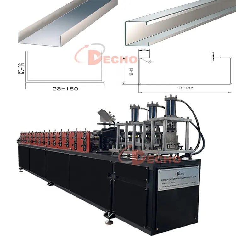 Máquina de correa de perfil de acero C & U de tamaño multy de cambio rápido máquina formadora de correa c u