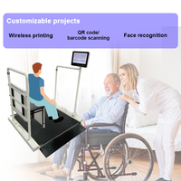 Báscula Digital Electrónica con Pantalla Táctil para Silla de Ruedas, Plataforma de Acero para Pesaje de Pacientes Discapacitados en Hospitales, OEM HIS