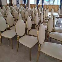 Chaise de banquet en acier inoxydable personnalisée, dossier haut, coussin en éponge, empilable, norme européenne, pour hôtel, mariage, salon – Vente directe usine