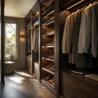 Système de dressing modulaire sur mesure pour chambre à coucher avec tiroirs à fermeture douce et armoire murale complète