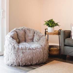 Indoor Faux Fur Back Support Pumpkin <strong>Armchair</strong> Winter Warm Bean Bag Sofa <strong>Cover</strong> - Product Image 5