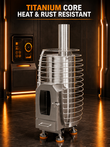 Estufa de Sauna de Diseño Nuevo 2026, Horno de Leña y Carbón para Camping, Puerta de Vidrio con Vista al Fuego, Cuerpo de Acero Inoxidable, Aleación de Titanio - Product Image 2