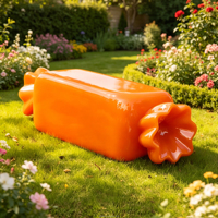 Banc géant en FRP en forme de demi-melone Y124, résistant aux intempéries, pour jardin, aménagement paysager et mobilier de repos commercial