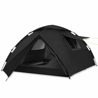 Tenda Camping Otomatis Anti Air Oxford Lapis Ganda 3-4 Orang Satu Kamar Tidur Ruang Luas Keluarga untuk Backpacking Hiking