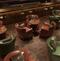 Canapé de bar et ensemble de salle à manger de style rétro américain, personnalisable en usine, avec chaises individuelles ou doubles Tiger pour restaurant occidental et salle de cigares