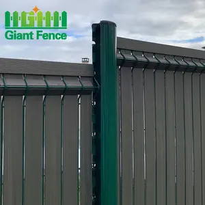 户外装饰3D弯曲面板焊接铁丝网隐私花园围栏与塑料PVC紫外线板条
